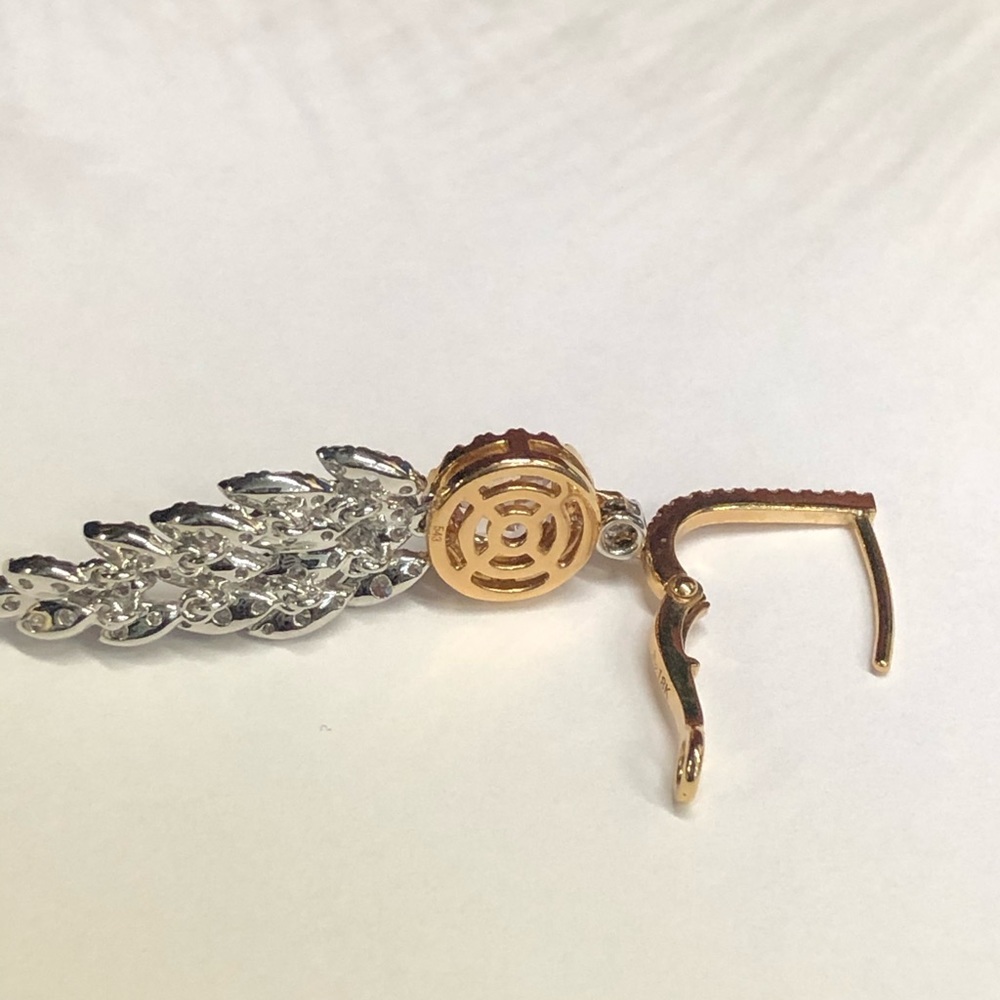 Dove  Diamond and Morganite Earrings - Picture 2 of 5